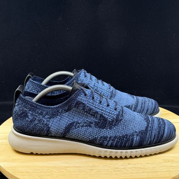 Cole Haan 2.Zerogrand Stitchlite Blue Oxford Wingtip Shoes C27946 Men's Size 9 - Picture 5 of 10